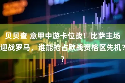 贝贝查 意甲中游卡位战！比萨主场迎战罗马，谁能抢占欧战资格区先机？